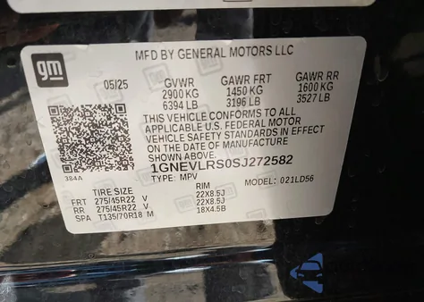 2025 Chevrolet Traverse Awd Rs из США, поврежденный, VIN 1GNEVLRS0SJ272582